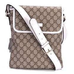 1:1 Gucci 223666 Men's Small Messenger Bag-White Beige/Ebony GG Plus - Click Image to Close
